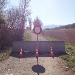 Route barree en Suisse